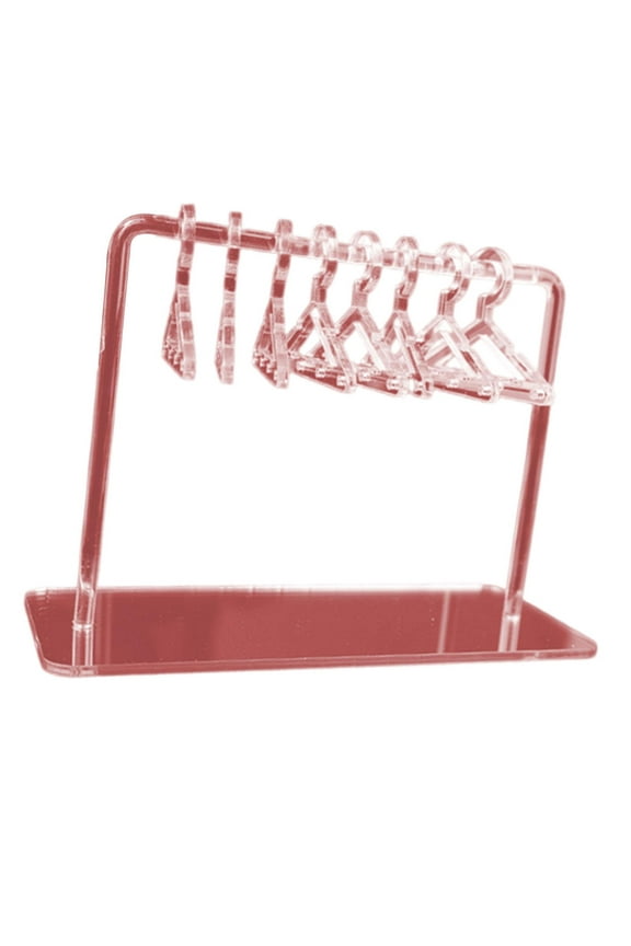 Earring Display Stand Mini Coat Hanger Rack Girls Women Display Rack Jewelry Display Holder Earring Holder Ear Stud Stand for Makeup Vanity Pink