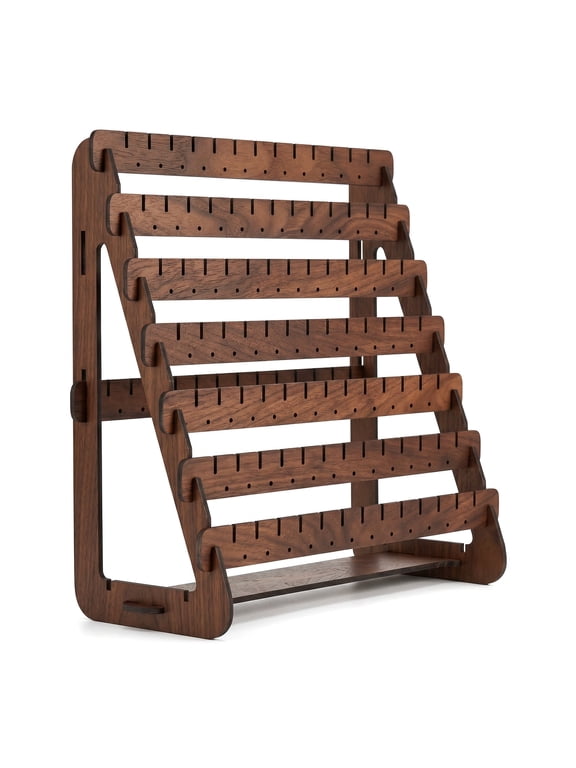 Wood Tower Jewelry Display Stand, Earring Organizer for Stud & Hook Piercings, Multipurpose Countertop Display Rack, 1 Pack