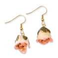 thumbnail image 1 of Earring Drop & Dangle Women'S 1.5 In 0.75 Lacquer Dipped Cream Pink Rose Earrings, 1 of 1