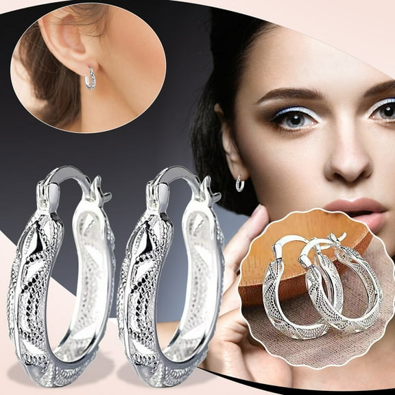 Earring,Earrings For Women,Gold Earrings,Women'S Earrings, Christmas Clearance Sale! Lssam Fashion Women 925 Silver Earrings Elegant Earrings Jewelry Gifts