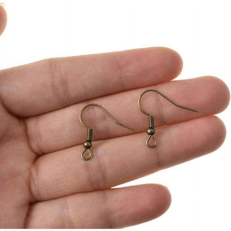 Earring Fish Hooks Hypoallergenic 18x19mm Wire with Ball and Coil No  Irritate Itchy Tarnish for DIY Craft Jewelry Making Surgical Steel Bronze  90pcs
