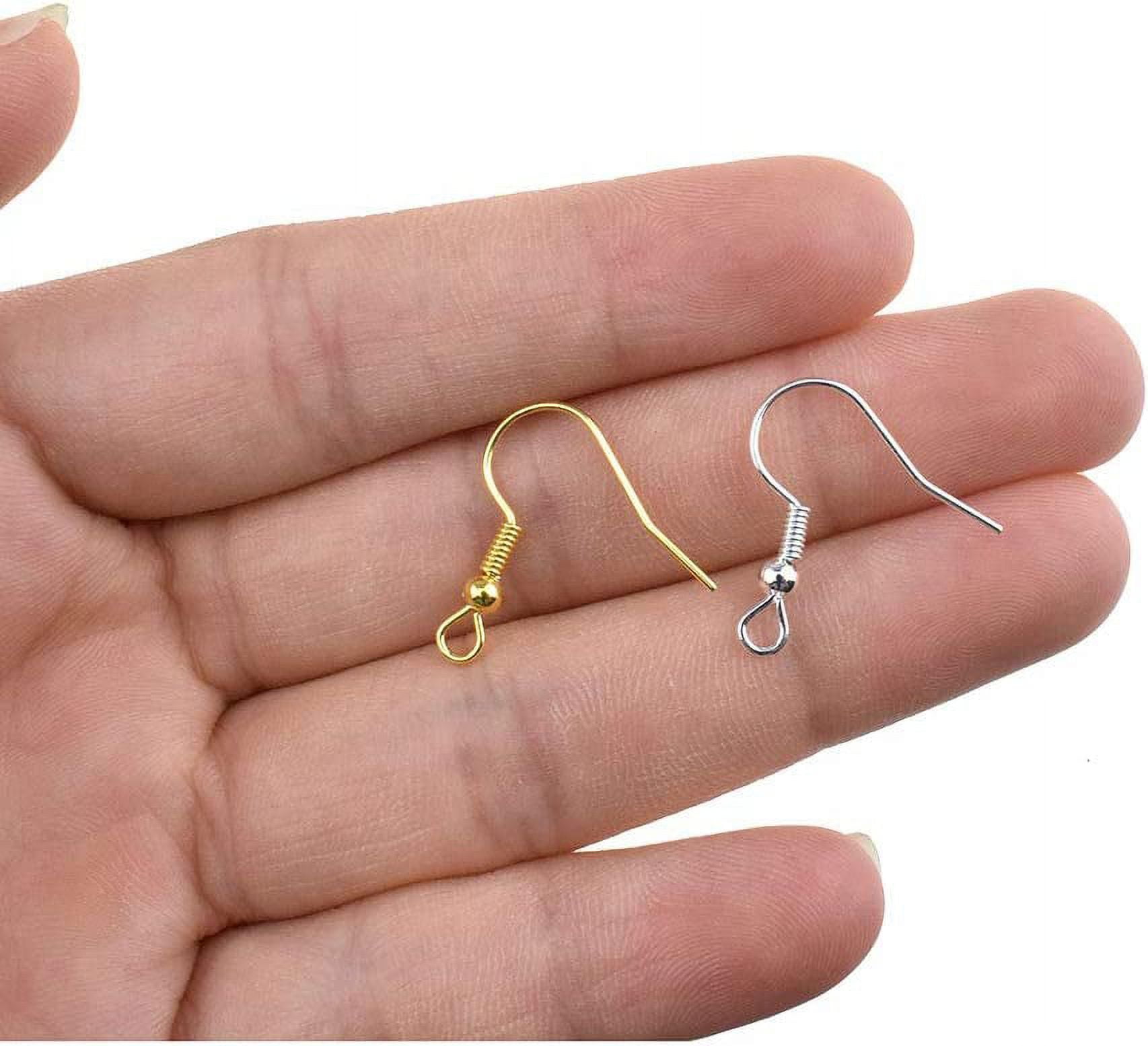 Earring Fish Hooks Hypoallergenic 20x20mm Wire with Ball and Coil No  Irritate Tarnish for DIY Craft Jewelry Making Surgical Steel Gold Silver  Assortment with Clear Rubber Earring Back 200pcs 