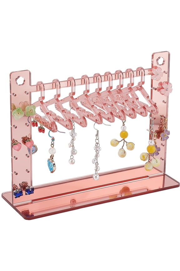 Earring Hanger Rack Acrylic Earring Holder Coat Hanger Jewelry Display Dangle Ear Studs Display Rack with 10PCS HangersDIY