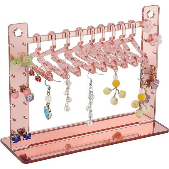 Earring Hanger Rack Acrylic Earring Holder Coat Hanger Jewelry Display Dangle Ear Studs Display Rack with 10PCS Hangers