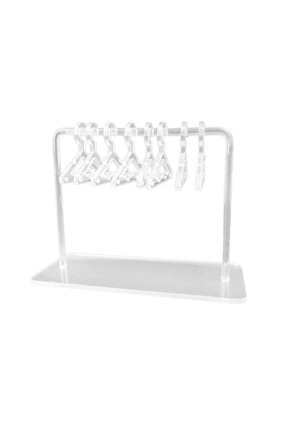 Earring Hanger Rack,Earring Hanger rack Stud Display Stand,Earring Organizer Holder Stand with Mini Hangers,Tabletop Hanging Jewelry Storage Shelf Rack,Coat Hanger Shape Earring Rack Clear