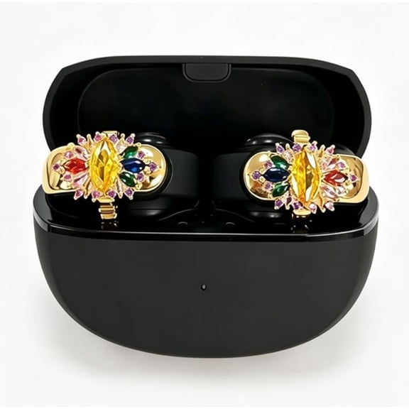 Earring Headphones for Women, 2 in 1 Earring Earbuds Wireless Bluetooth, Clip On Earbuds Jewelry with Open Ear Design, Crystal Fashion Earrings Headphones for Daily Sports
