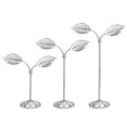 thumbnail image 1 of Earring Holder, 3pcs Earring Stand Earring Display Stands Storage Organizer Metal Rack Leaf for Photography, Silvery, 1 of 5