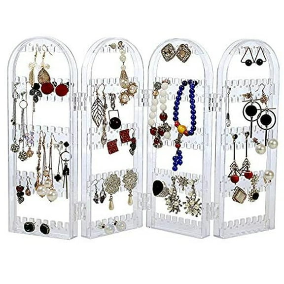 Earring Holder Organizer, 5 Tiers Stud Earring Organizer, 2/3/4 Doors Foldable Necklace Organizer Jewelry Holder, Earring Display Stands for Selling