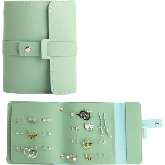 Earring Holder Organizer with Foldable Book Design Earring Book Organizer, Portable Pu Leather Travel Earring Case