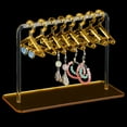 thumbnail image 1 of Earring Holder Stand Cloth-Horse Shape Jewelry Display Gold Dangle Earring Hanging Organizer Acrylic Ear Studs Display Rack for Retail Show Personal Exhibition 2.3x5.9x4.2inch, 1 of 7