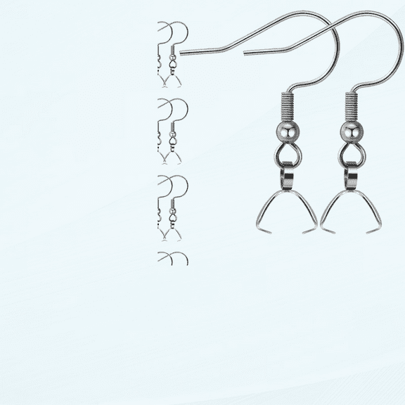 Earring Hooks 50PCS/25Pairs, Stainless Steel Ear Wires Fish Hooks, Hypo-allergenic Jewelry Findings Parts for DIY Jewelry Making