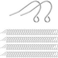 thumbnail image 1 of Earring Hooks White Gold Plated Hypoallergenic Ear Wires for DIY Jewelry Findings Unisex（200PCS, 100 Pairs）…, 1 of 5