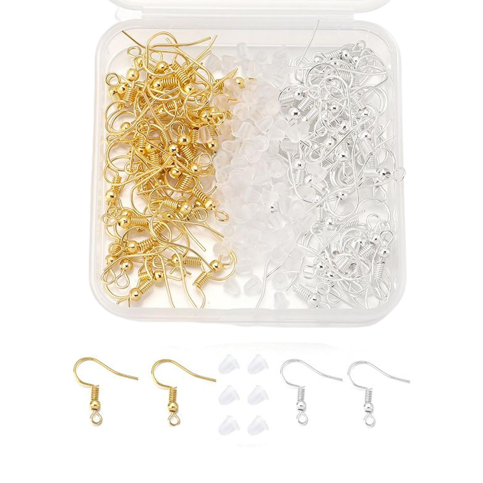 Earring Hooks with Earring Backs, Ear Stoppers, Supplies Crafts Art