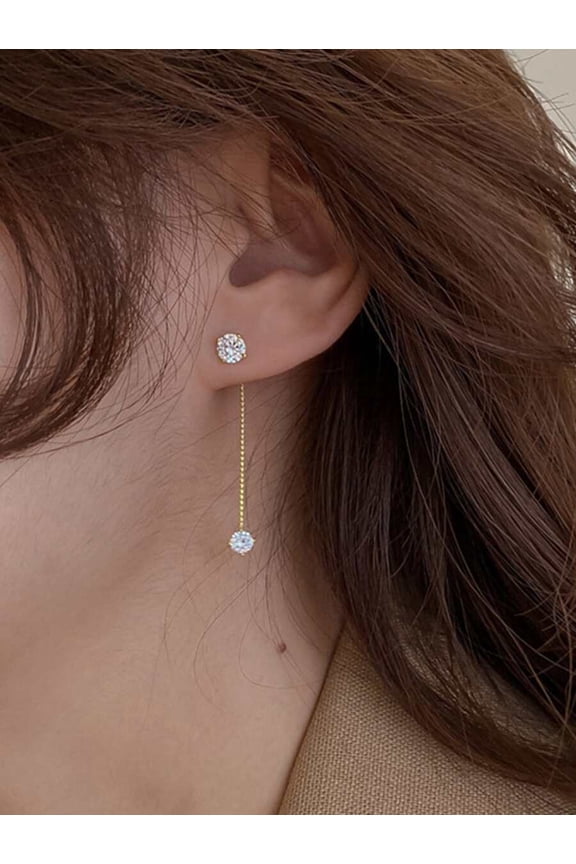 Earring Jacket In Yellow Gold Finish