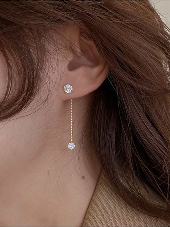 Earring Jacket In Yellow Gold Finish
