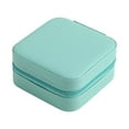 thumbnail image 1 of Earring Jewelry Display Box, Premium Leather Velvet Storage Case Organizer, Multi-Compartment Flannel Tray with Necklace Hooks Ring Slots Gift Ready, Green, 1 of 1