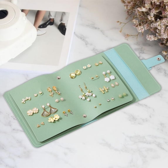 Earring Jewelry Organizer Case Jewelry Holder for Earring Hooks Earring Stud Green
