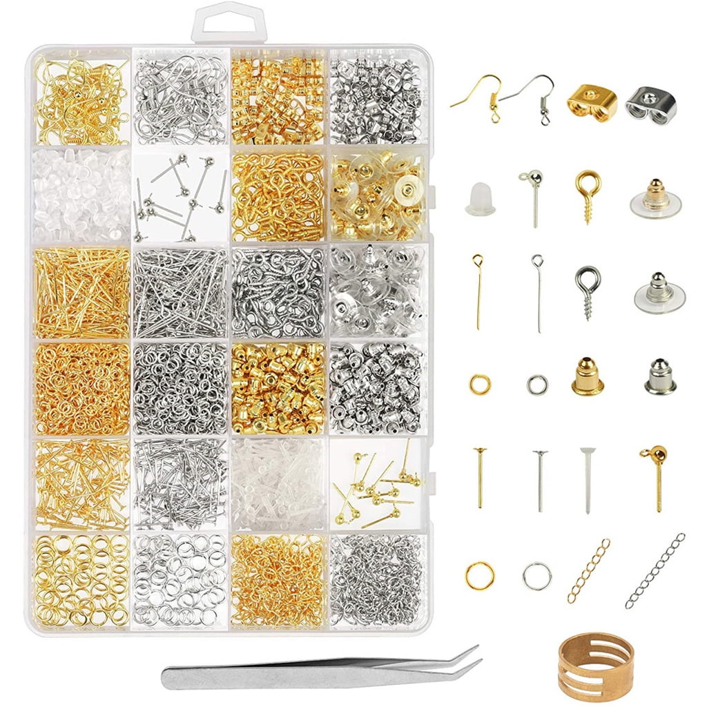 2400pcs Earring Making Supplies Kit With 24 Styles Earring Hooks, Earring  Backs, Earrings Posts And Earring Making Findings For Jewelry Making Supplie
