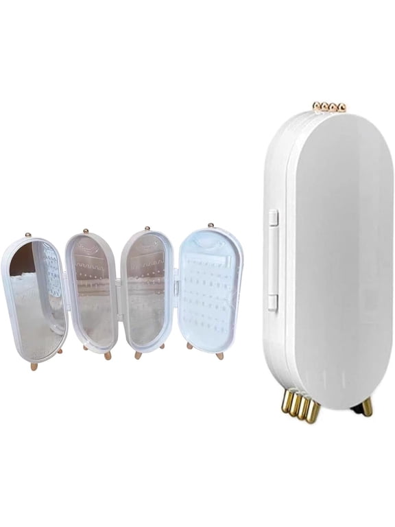 Earring Organizer Box, Jewelry Holder Organizer for Necklace Earrings Rings Bracelets,Large Jewelry Organizer With 4-Layer Dustproof 153 Stud Earrings Hanging Hole 21 Necklace Groove 3 "U" Groove