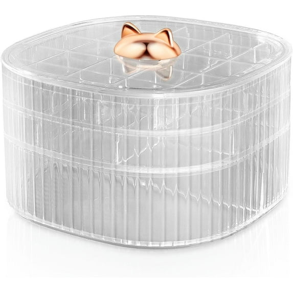 ABPETE Earring Organizer,Stackable 3-Layers Clear Jewelry Box with Lid,Stud Earring Organizer for Women Girls,Earring Box Display Holder for Earrings Ring Studs Bracelet Necklace Crafts (Clear)