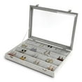 thumbnail image 1 of Earring Organizer Tray with Clear Lid 64 Slots Velvet Drawer Insert Earring Storage box with Transparent Glass lid Jewelry Display Case with lock Gifts for Women (Black, Earrings), 1 of 7