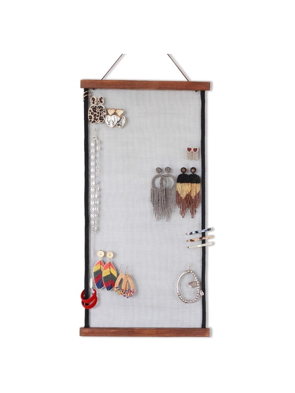 Earring Organizer Wall Monut, Display Hanging Jewelry Organizer for Studs Dangle Earrings and Necklaces Holder Rack for Women Girl Gift