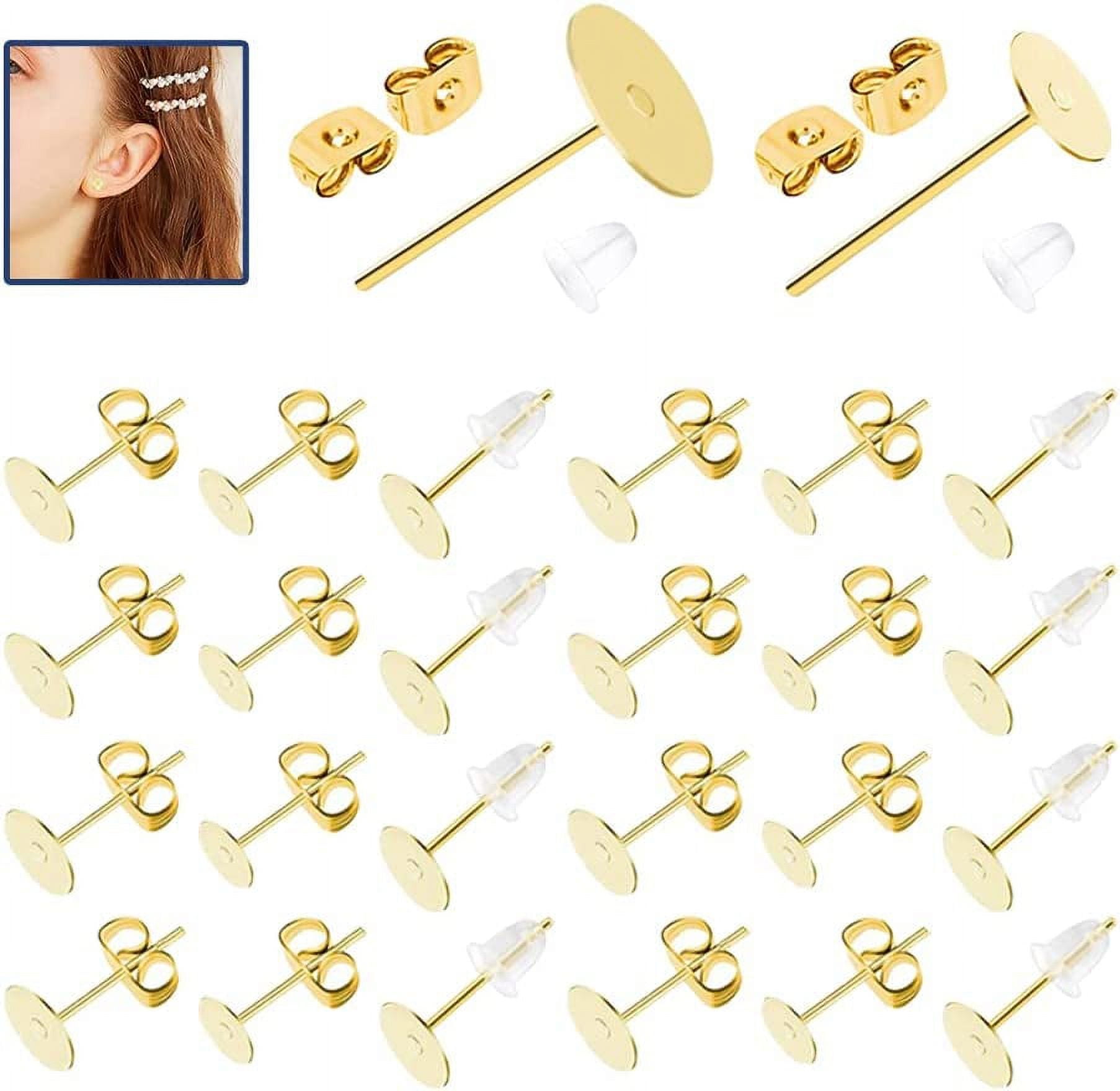  100pcs Ball Earring Studs with 100pcs Butterfly