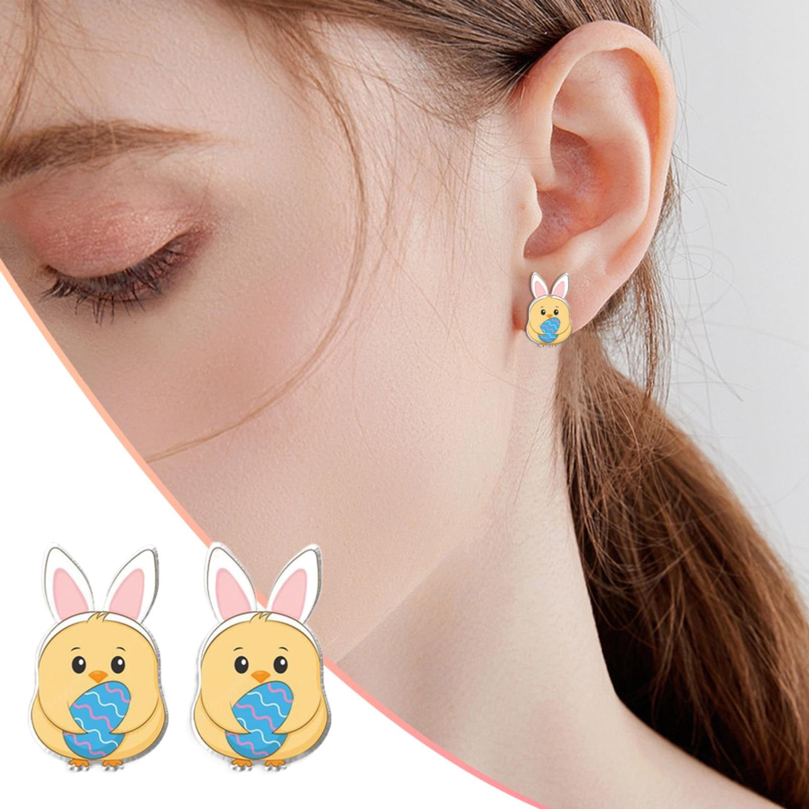 Earring Set,Acrylic Stud Earrings Easter Bunny Radish,Earrings for