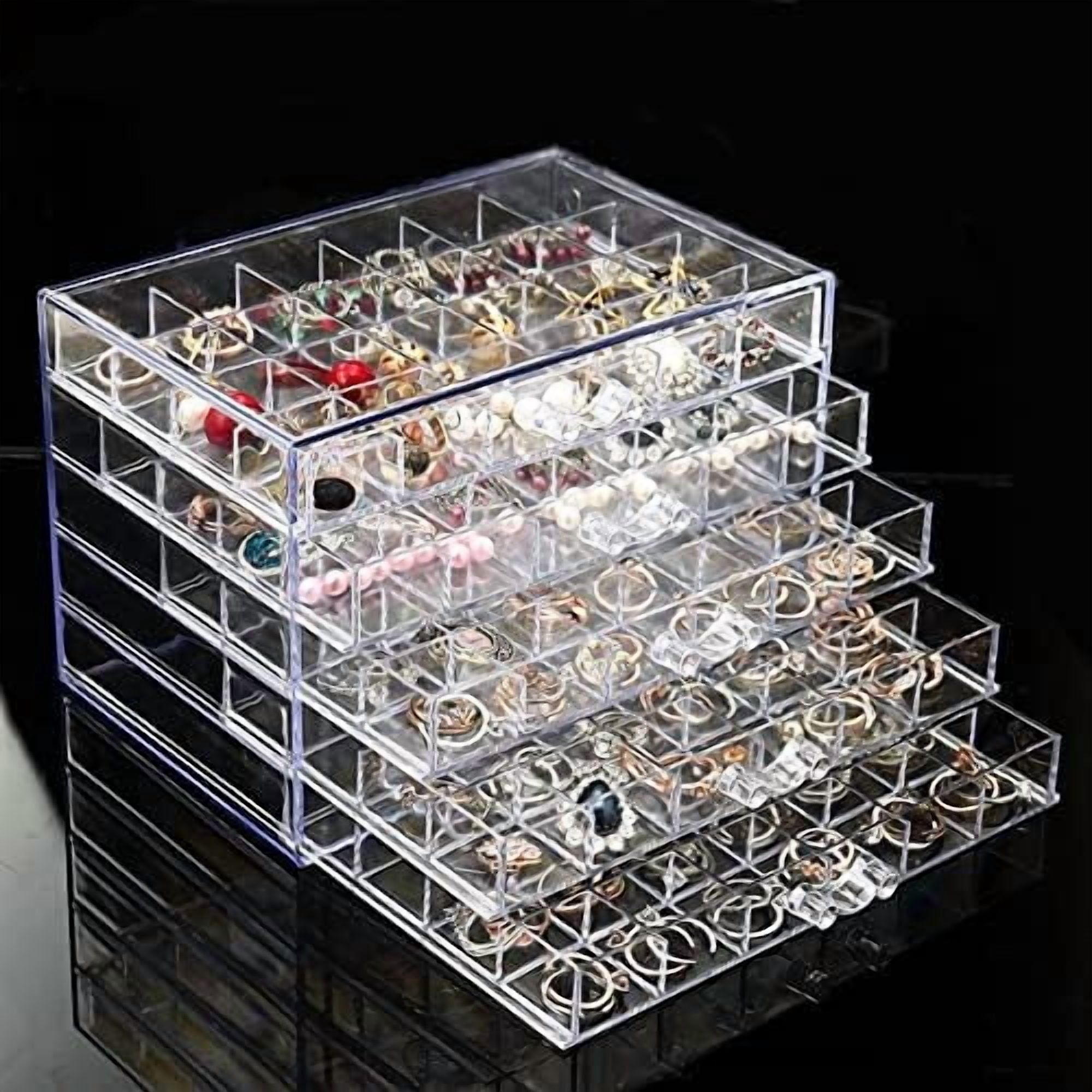 Earring Storage Box Organizer, Acrylic Jewelry Storage Box Holder 5 ...