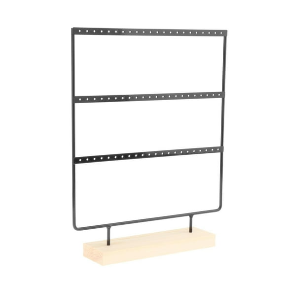 Earring Storage Display Rack 66Holes Modern Durable for Bathroom Shop Vanity Black