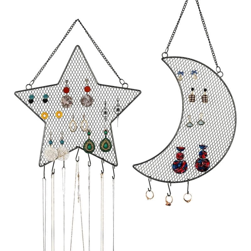 Earring Wall Holder Hanging Star Moon Organizer Jewelry Organizer Display Hanger
