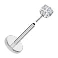 thumbnail image 1 of Earrings 1 | Non Threaded Flat Back Earrings Small Push In Jewelry for Nose Lip Cartilage and Piercing - Unisex Puncture Style, 1 of 5