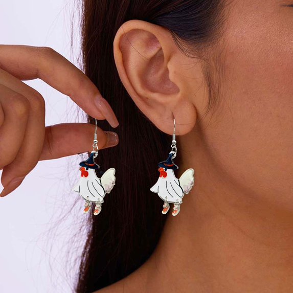 Earrings Acrylic Chicken Earrings Funny Cute Chicken Jewelry Accessories For Daily A