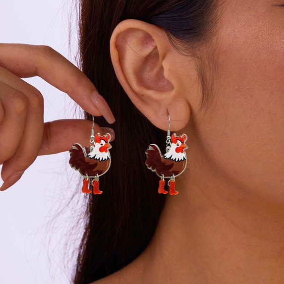 Earrings Acrylic Chicken Earrings Funny Cute Chicken Jewelry Accessories For Daily A