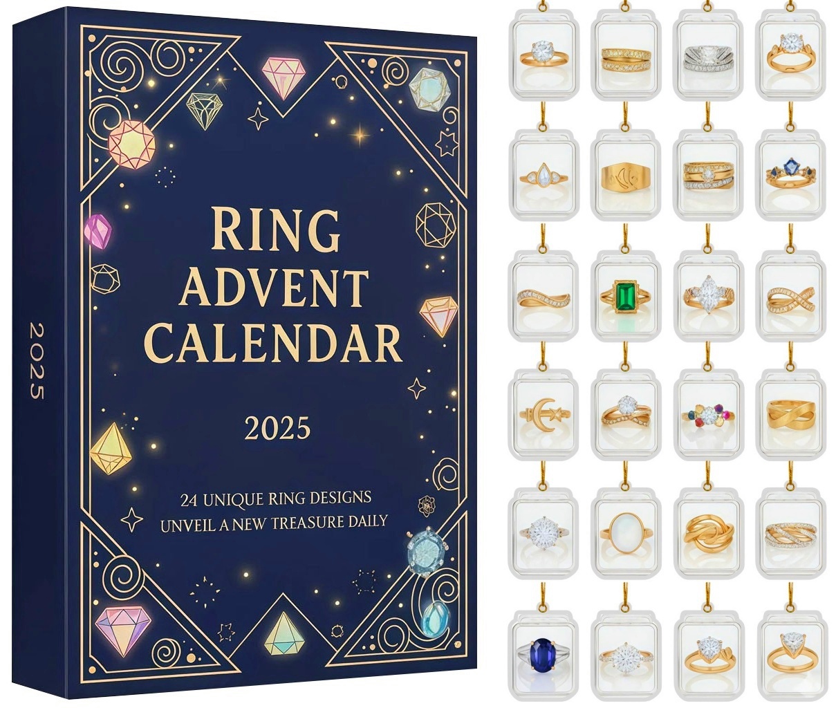 Earrings Advent Calendar 2025 - 2D Earrings Pendant with 24 Days ...