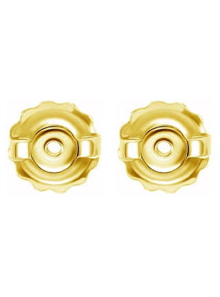  14K Gold Jumbo Earring Back Premium Extra-Jumbo Swirl 10mm  1-pair : Arts, Crafts & Sewing