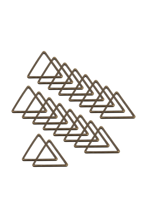 Earrings Beading Hoop 0.6X0.6" Triangle Finding Ring Open Bezel Pendant Frame Charm, Bronze, 30 Pack