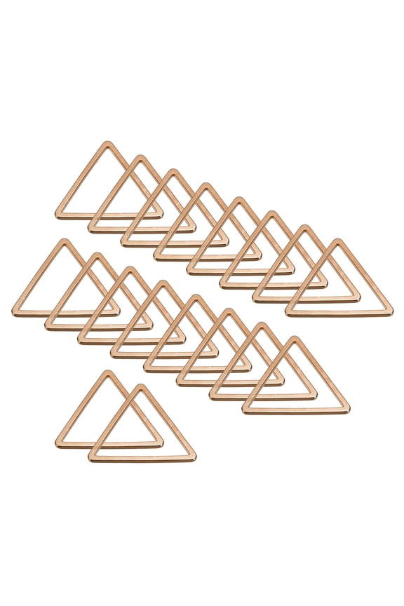 Earrings Beading Hoop 0.6X0.6" Triangle Finding Ring Open Bezel Pendant Frame Charm, Rose Golden, 30 Pack