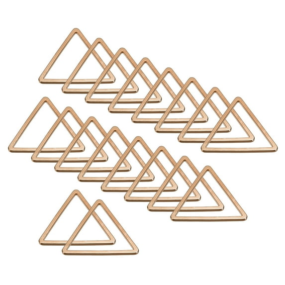 Earrings Beading Hoop 0.7X0.7" Triangle Finding Ring Open Bezel Pendant Frame Charm, Rose Golden, 30 Pack