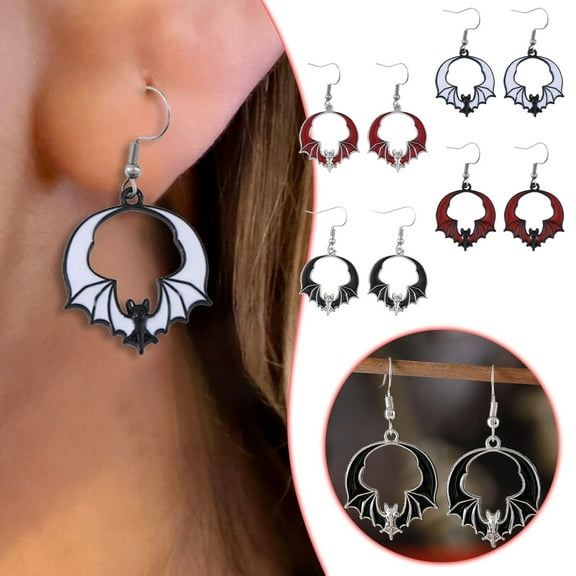 Earrings Character Funny Dark Bat Pendant Jewelry Halloween Series Alloy Accessories for Occasions