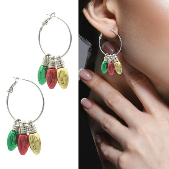 Earrings Christmas Earrings For Women Hoop EarRings for Female Women's Drop & Dangle Earrings Christmas Gifts Christmas Tree Rosette