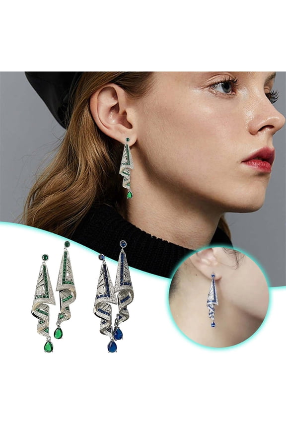 Earrings - Design Jewelry Design Satin Style Earrings High End Blue Green Decorative Temperament Earrings
