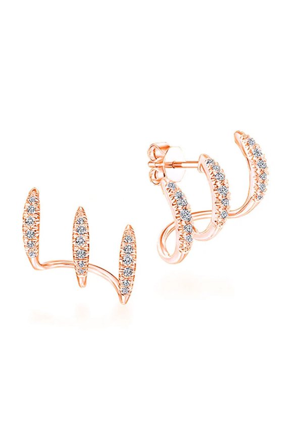Earrings Diamond Inlaid Vibrato Cold Design Sense