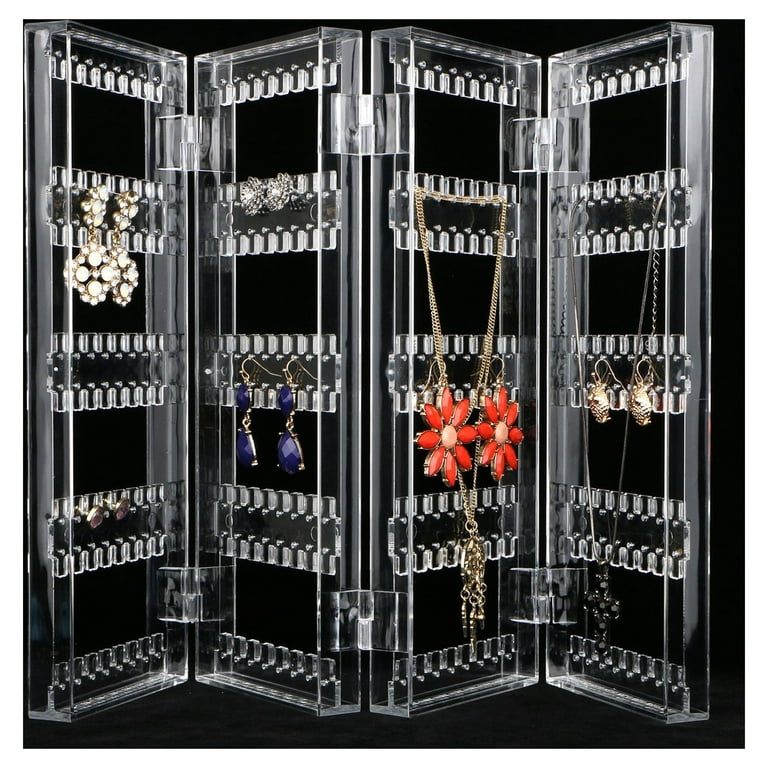 EEEkit Earrings Ear Studs Necklace Jewelry Display Rack Stand Organizer Case Holder Box for Jewelry Store, Show Window, Lattice, Table Top, Women's, Grey