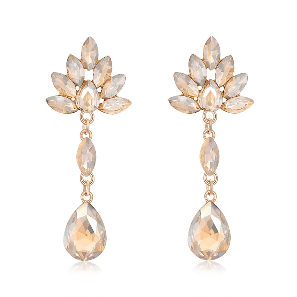 Champagne earrings shop wedding