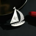 thumbnail image 1 of Earrings Fashion Autumn and Winter Clothing Mother Shell Zircon Inlaid High-end Pins Smooth Sailing Creative Design Sailing Brooch, 1 of 10