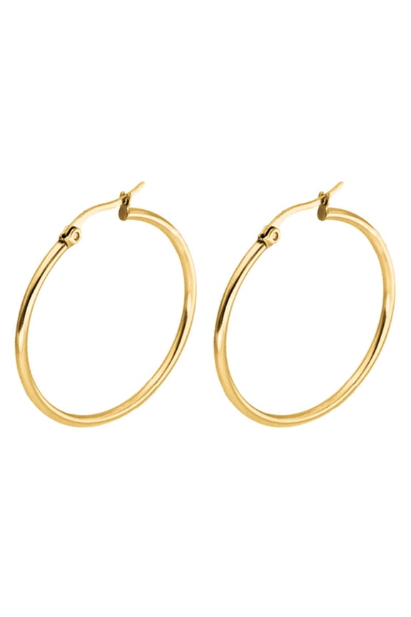 Earrings Fashionable Stainless Steel Exaggerated Type Ear Ring for Women Modern Jewelry Accessory for Everyday Wear,1.18 inch,Gold