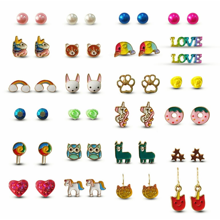Earrings for Girls Kids Jewelry Cute Earrings Fun Colorful Stud ...