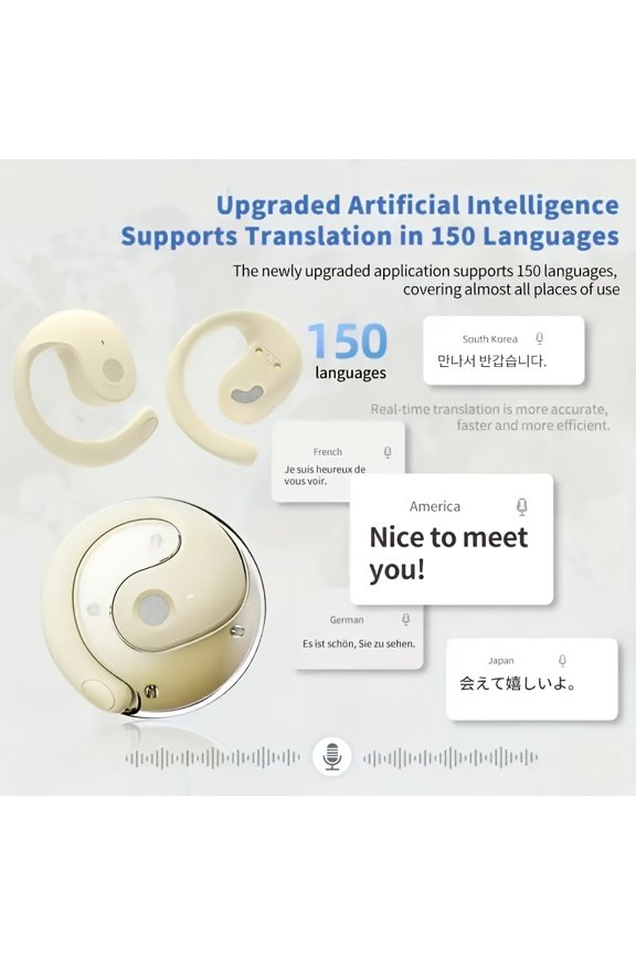 Earrings Headphones | Open-Ear Wireless Clip-On Design | Detachable Decorative Earrings | HD Sound & Hands-Free Calls | Non-In-Ear for Sports/Exercise/Outdoor Use