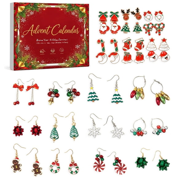 Earrings Jewelry 24 Days Countdown Christmas Calendar 2026 For Women With Cute Earrings For Dating Daily Wear Prom Work Travel(lxf)